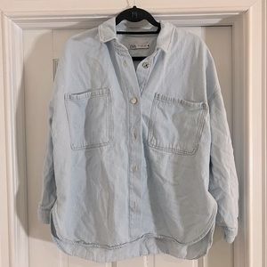 Zara button down denim top/light jacket, size xl